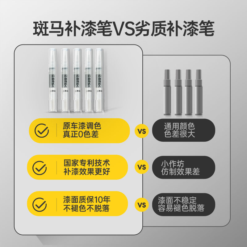 斑马达人补漆笔汽车补漆神器划痕修复专用珍珠白黑色车油漆面去痕 - 图2