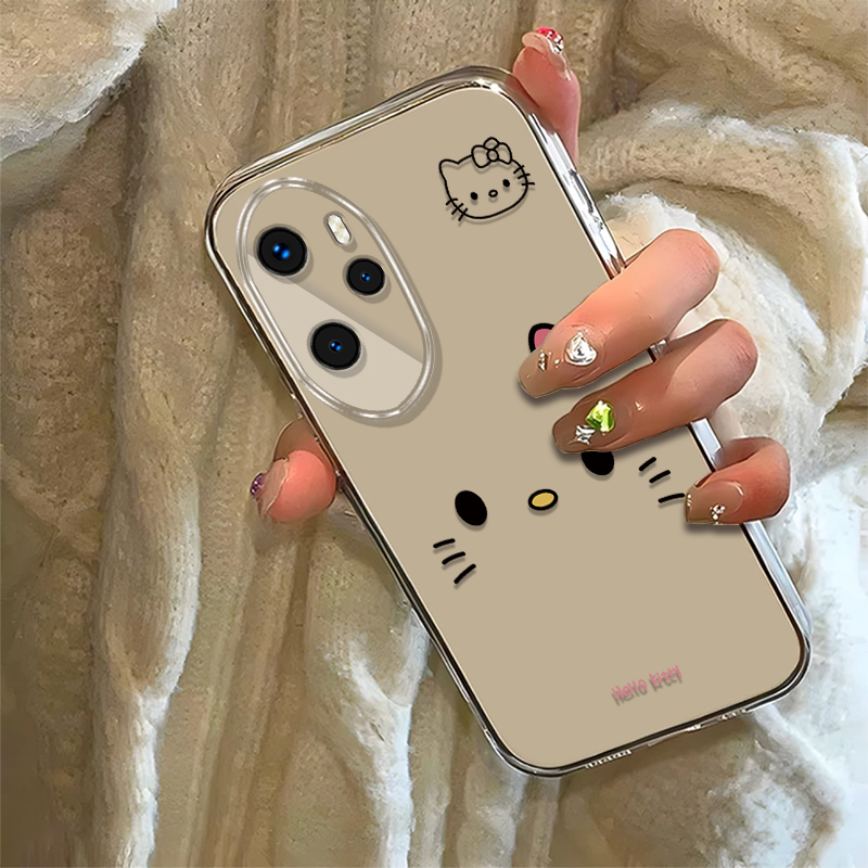 可爱kt猫适用荣耀100Pro手机壳新款MAA-AN10防摔镜头全包男女挂绳创意透明软壳保护套高级感时尚个性小众情侣 - 图3