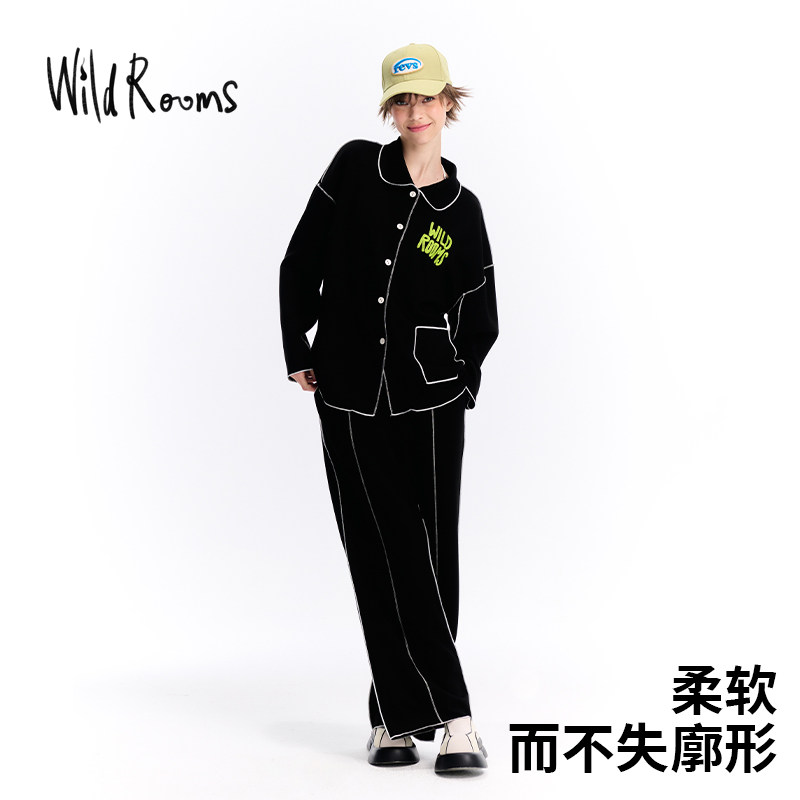 wildrooms条纹长袖睡衣女2025新款时尚休闲开衫可外穿家居服套装,淘宝优惠券,粉丝福利购,淘宝优惠卷
