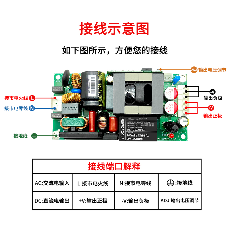 220转48V36V24V19V12V开关电源模块225W/140W大功率电源裸板ACDC