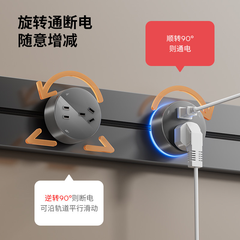 国际电工家用钢化玻璃轨道插座餐边柜可移动超薄导轨滑轨插排板,淘宝优惠券,粉丝福利购,淘宝优惠卷