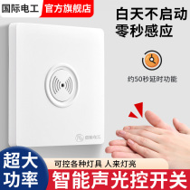 Type 86 concealed sound and light control panel second-line stairway delay inductive led energy-saving lamp home property sound control switch