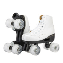 New Skate Skate Wheel Slip Shoes Double Row Shoes Shake Soundnet Red Male And Female Dry Ice Rink Skate Flash Walking Shoes