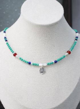 月似弓原创手作琉璃捷克珠项链