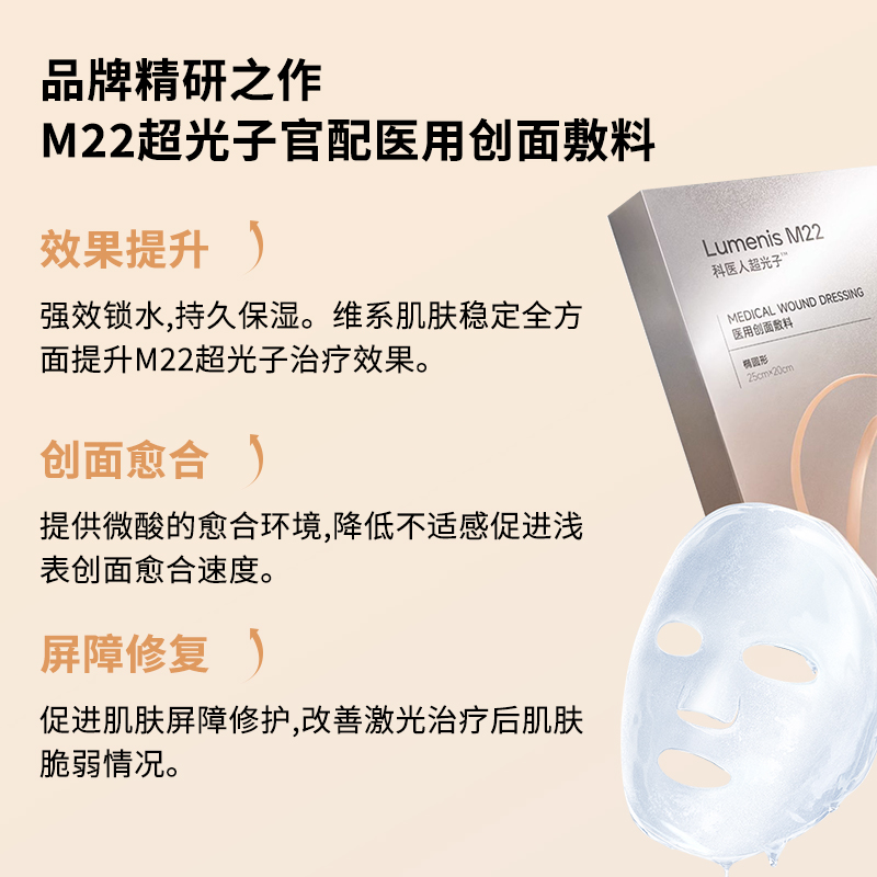 科医人M22超光子嫩肤医用敷料医美冷敷贴术后修护非面膜两片装-图1