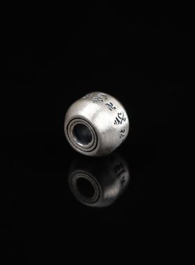 8mm925六字真言配珠散珠文玩手串手串配饰配件顶珠腰珠配件