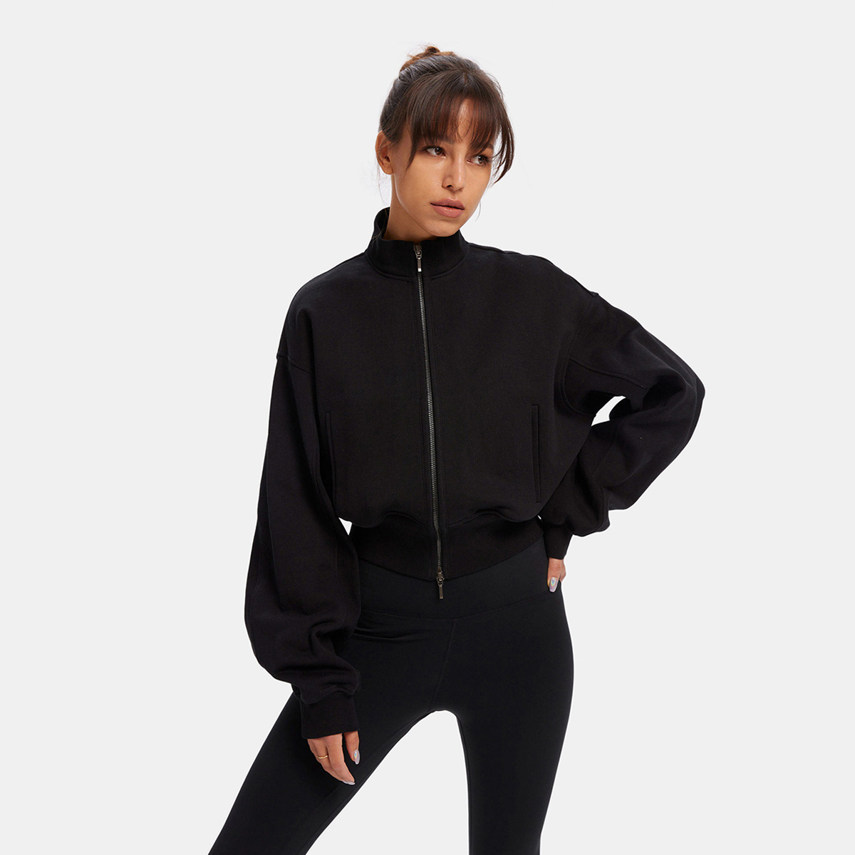 LIT Activewear瑜伽外套女设计款2023秋新款短款螺纹夹克运动上衣-图2