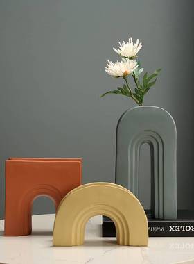 北欧现代艺术几何摆件莫兰迪创意样板房软装玄关电视柜家居装饰品