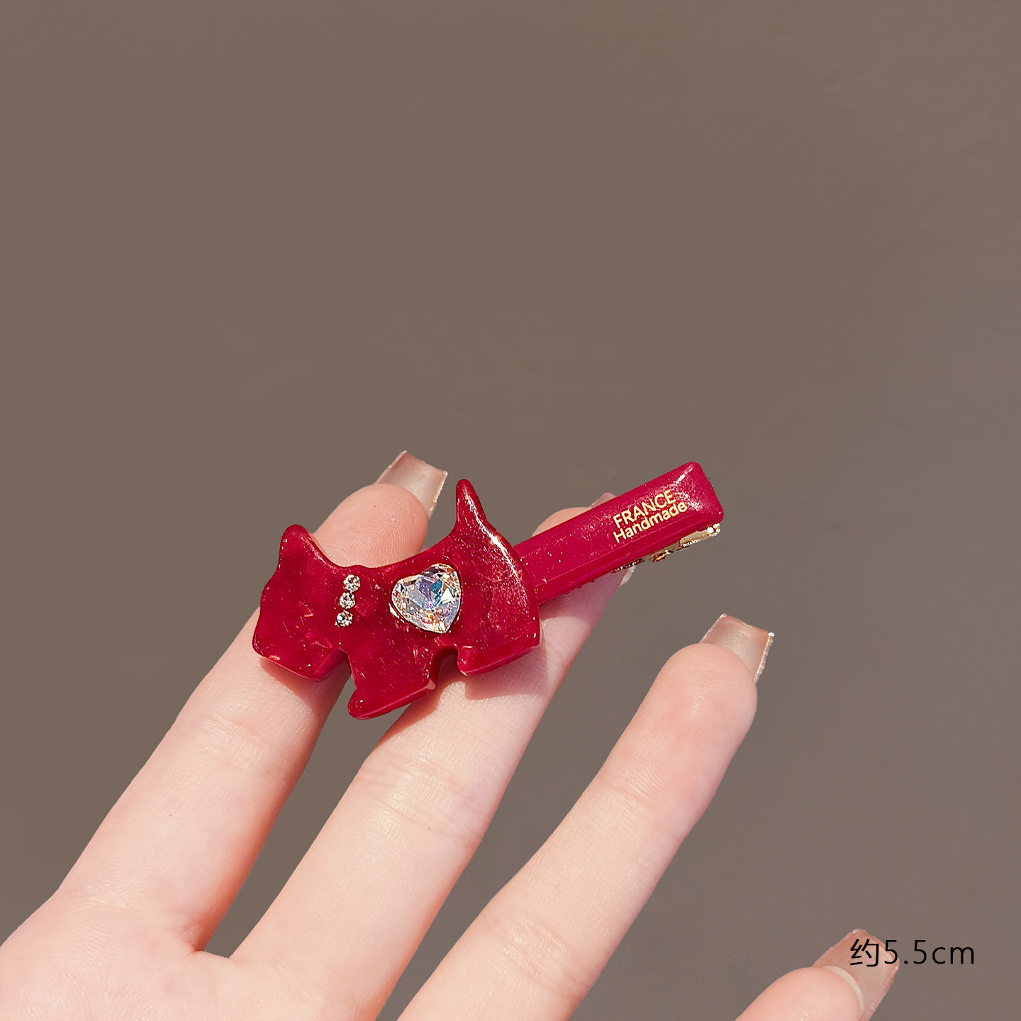 精致韩系时尚爱心水钻侧边懒人鸭嘴夹可爱烫金小猴刘海夹红色发夹,淘宝优惠券,粉丝福利购,淘宝优惠卷