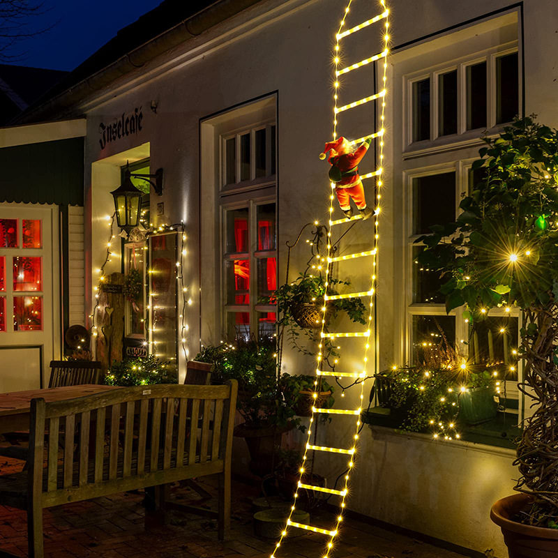 新款圣诞树节日装饰爬梯灯饰LED串星彩usb圣诞楼梯灯户外庭院氛围,淘宝优惠券,粉丝福利购,淘宝优惠卷