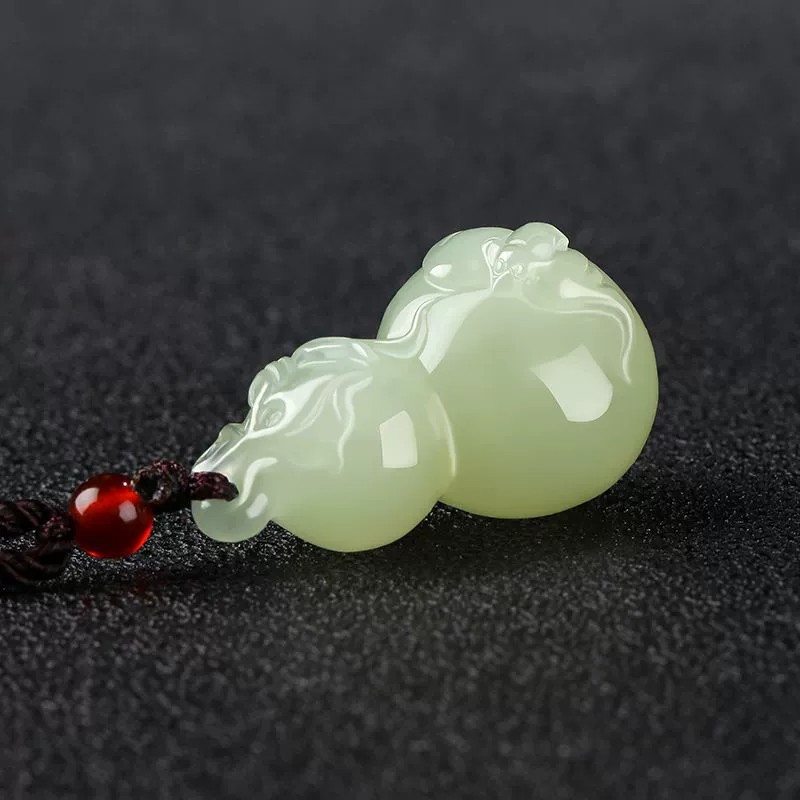 天然和田玉葫芦吊坠玉石玉坠玉佩项链白玉保平安毛衣链挂件女 - 图0