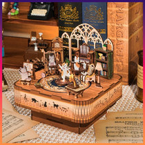 Homecare Artisanal Octaonic Box Assembled Building Blocks Cats Jubilation Music Box Girl Child Birthday Christmas present