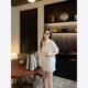 Zhu Xixi Monet Garden 26 Spring and Summer Jacquard Slim Casual Loose Shirt Suit