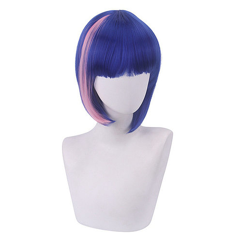 动漫假发刺客伍六七cosplay化纤 高温丝 短发混蓝色化纤假发 - 图1