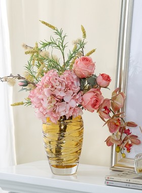 琥珀色玻璃花瓶现代简约