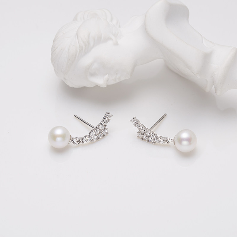 Audrey PearlS925银淡水珍珠耳饰6-7mm,淘宝优惠券,粉丝福利购,淘宝优惠卷