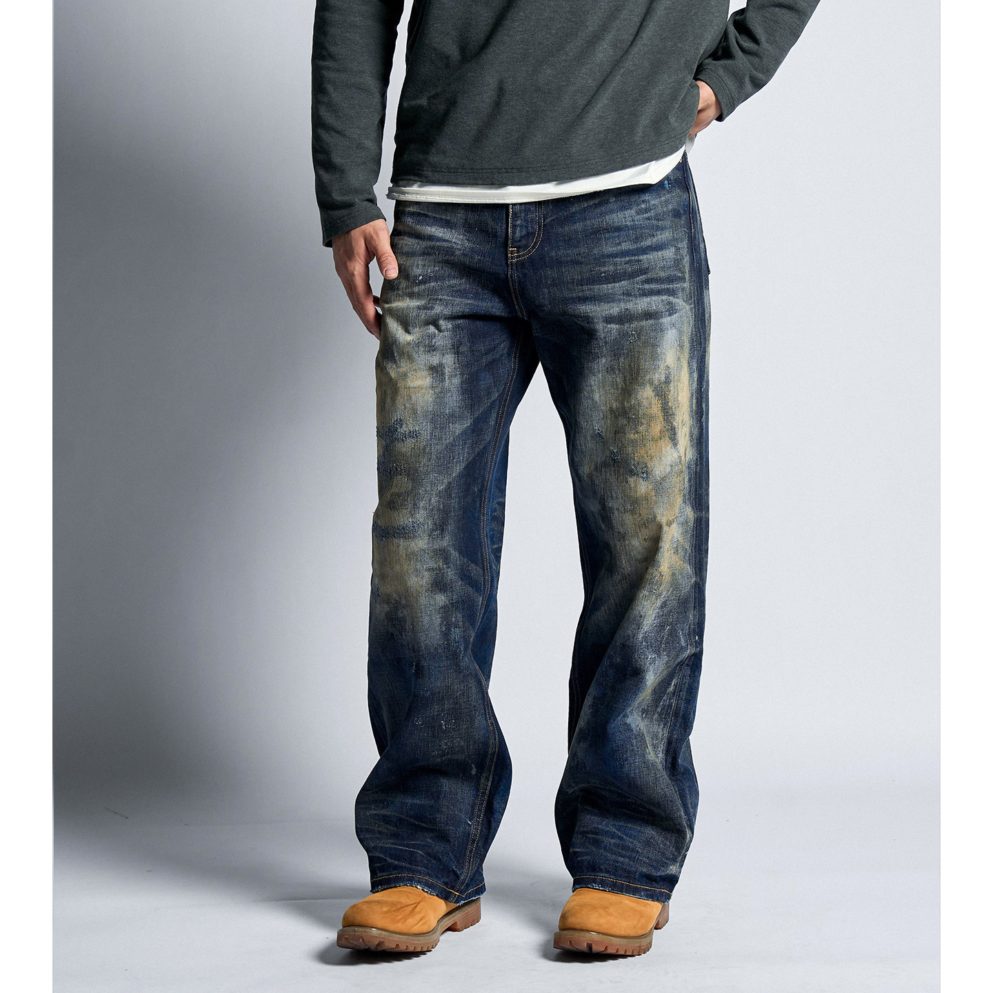 Dokie【微醺】赤耳15.7盎司003版型水洗直筒宽松牛仔裤男下装,淘宝优惠券,粉丝福利购,淘宝优惠卷