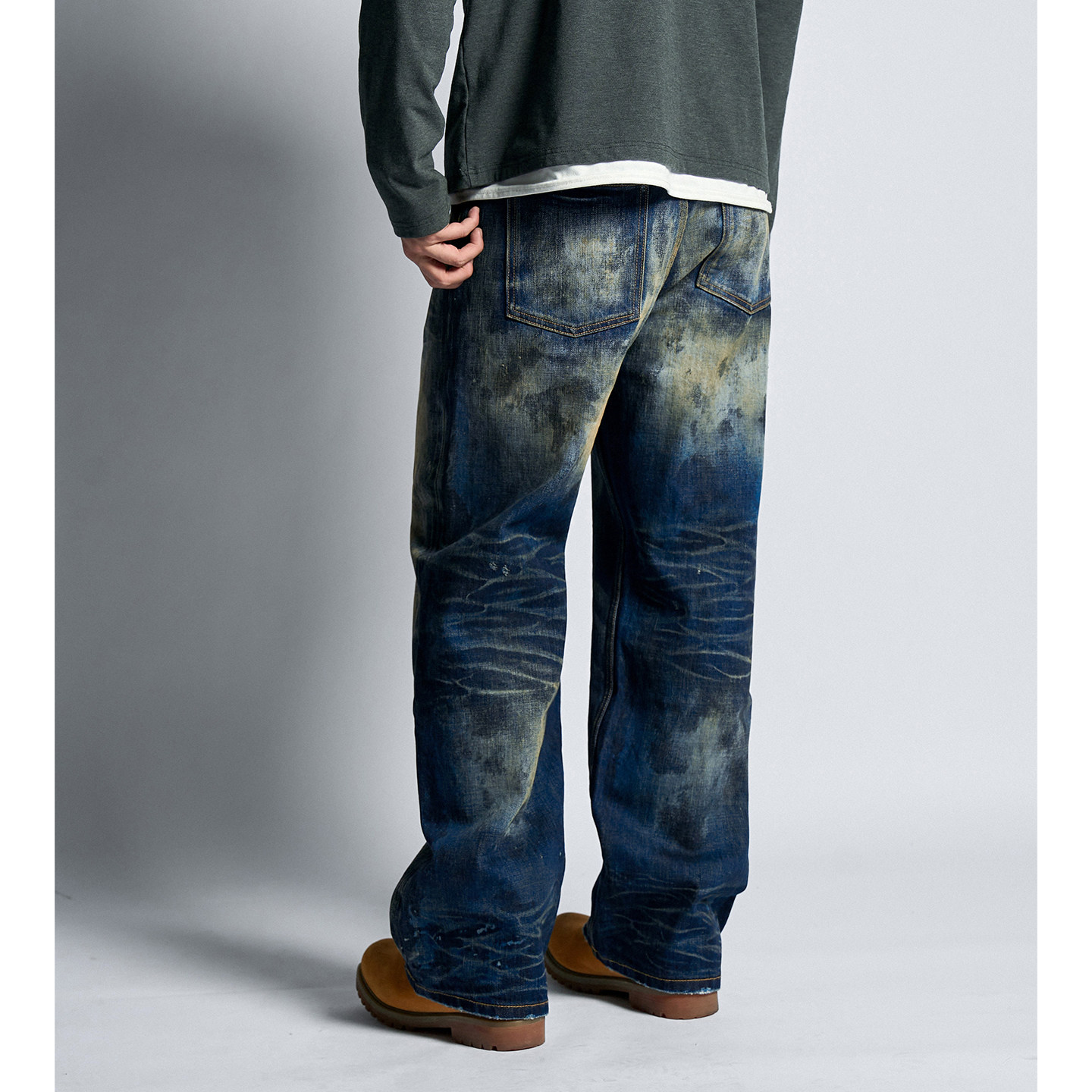 Dokie【微醺】赤耳15.7盎司003版型水洗直筒宽松牛仔裤男下装,淘宝优惠券,粉丝福利购,淘宝优惠卷