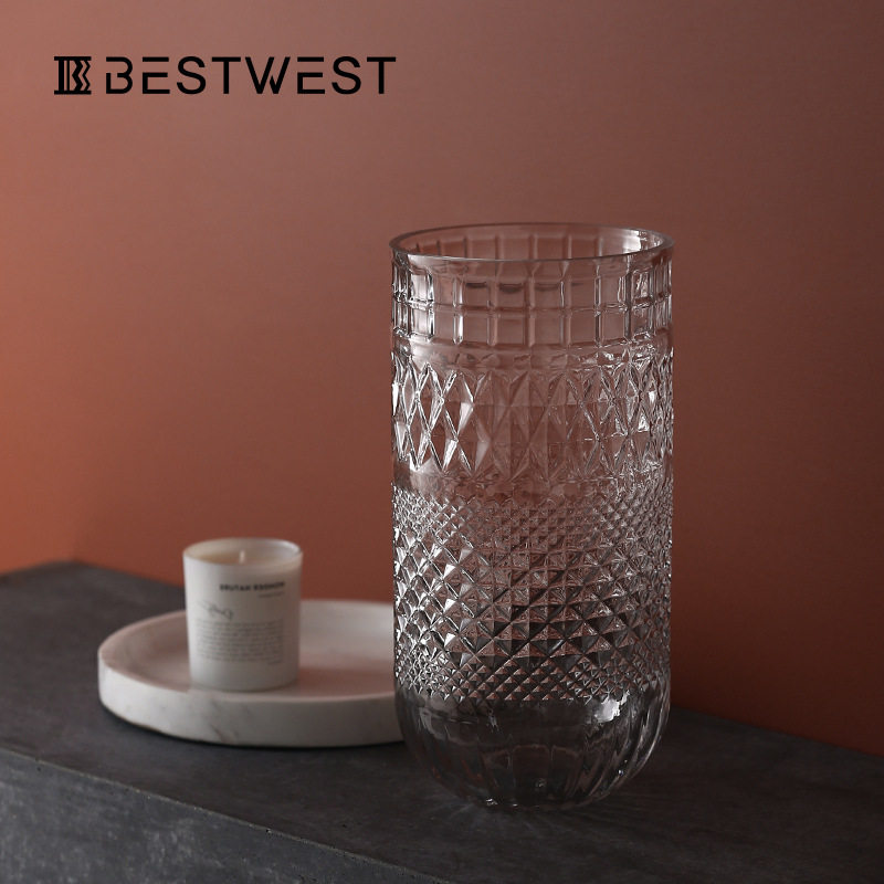 Best west 透明水培玻璃花瓶摆件创意家居客厅玄关装饰品桌面器皿,淘宝优惠券,粉丝福利购,淘宝优惠卷
