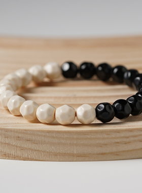 天然猛犸象牙手串牙芯料海南沉水级碳化乌木手链精工无相奶酪单圈