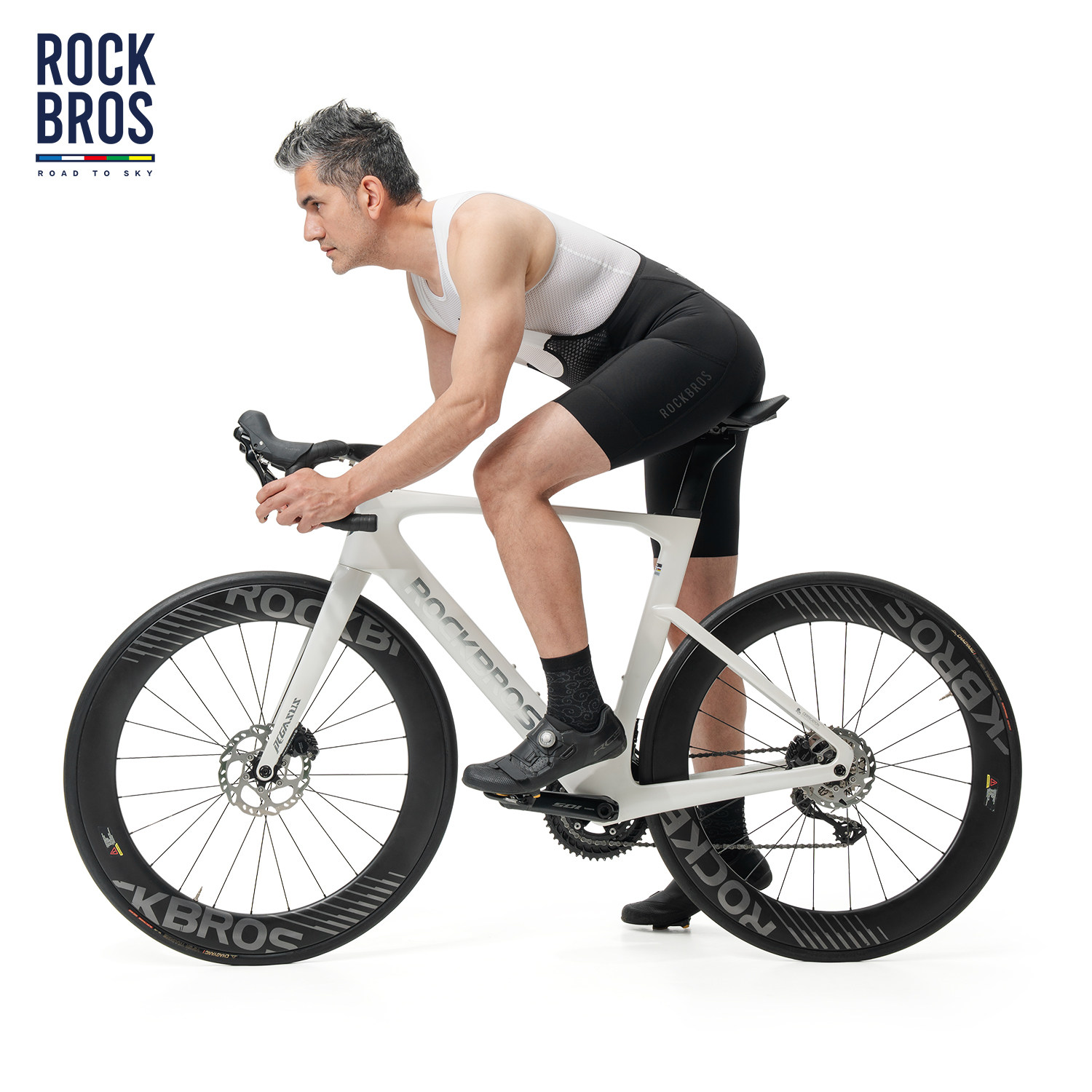 洛克兄弟天路系列双箭头背带裤骑行裤透气专业公路自行车短裤夏男,淘宝优惠券,粉丝福利购,淘宝优惠卷