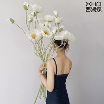 New Chinese landing big piece Yu Beauty flocking emulation flower fake flower wedding celebration prop decoration house living-room swing piece