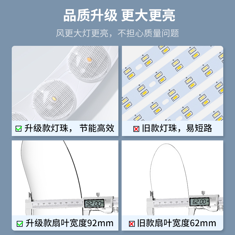 钻石牌风扇灯客厅餐厅家用吸顶吊扇灯卧室现代简约隐形电扇灯风扇-图1