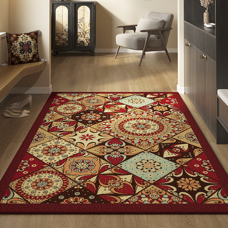 民族风比利时绒入户门玄关地毯高级感美式耐脏别墅门垫进门口脚垫,淘宝优惠券,粉丝福利购,淘宝优惠卷