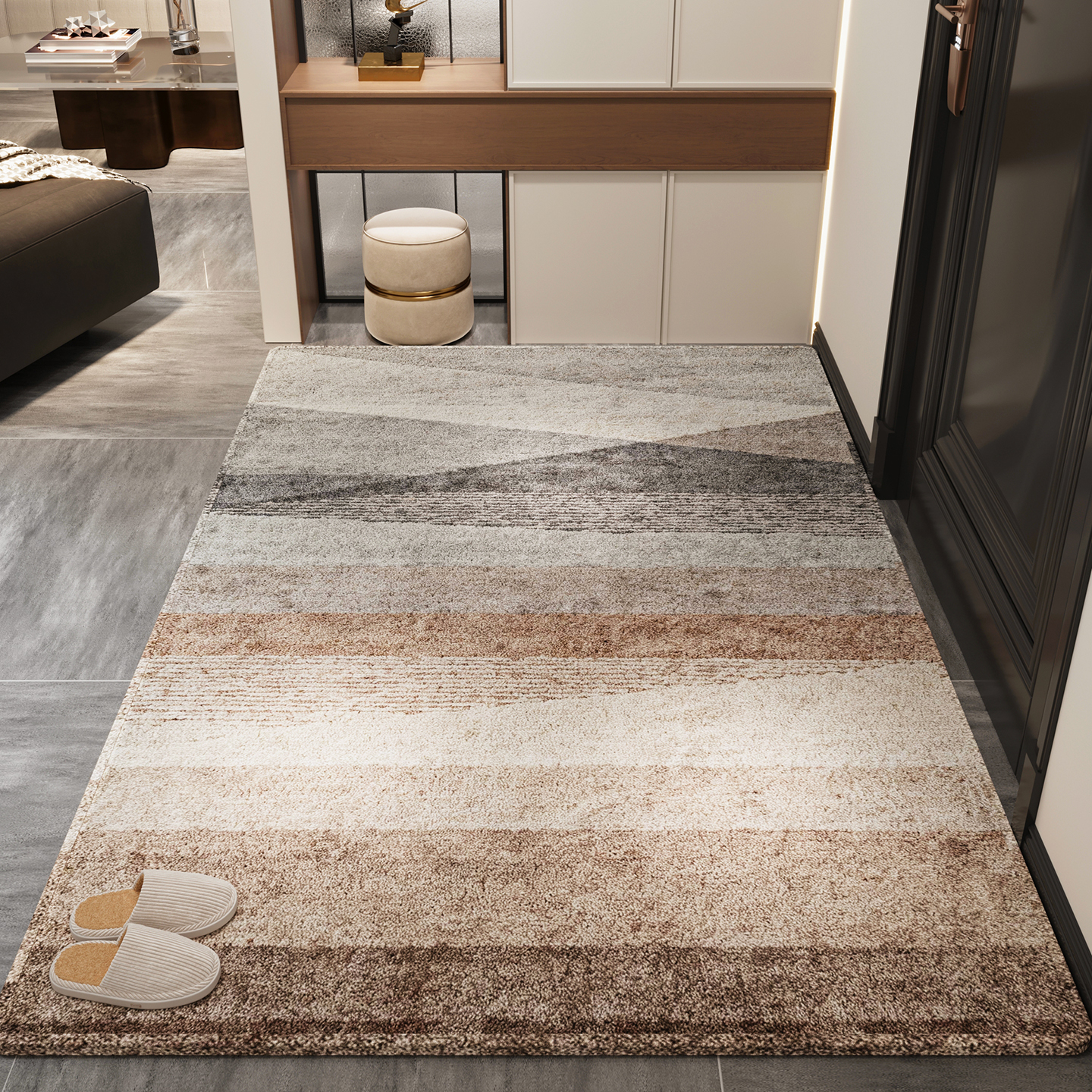 高级感入户门垫地毯室内玄关可裁剪地垫进门口家用踩脚垫防滑蹭土 - 图3