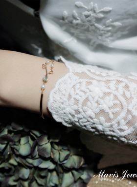 Mavis鲁伯特之泪 小众设计感轻奢手镯手链女14k包金情侣礼物饰品