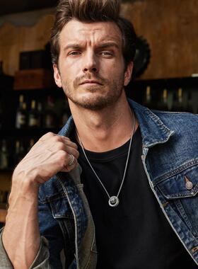 【徐海乔同款】IDEAGEMER六字箴言纯银项链男生ins潮小众复古吊坠