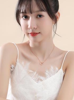 莫比乌斯环999纯银项链女轻奢小众2024新款锁骨链生日情人节礼物