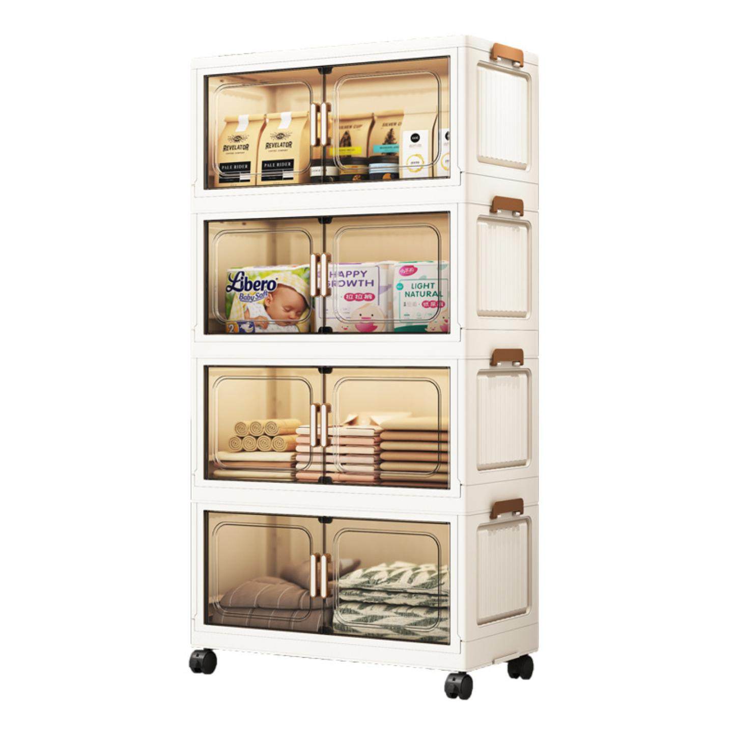 50-60宽折叠收纳柜子带柜门塑料收纳箱零食柜 儿童储物柜一件,淘宝优惠券,粉丝福利购,淘宝优惠卷