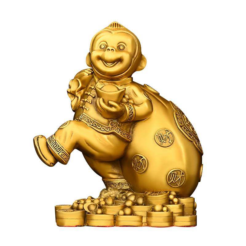 纯铜子礼摆件铜猴十TZP摆二生猴肖猴设黄铜猴吉祥物装饰家居工艺