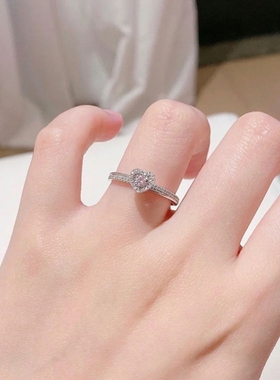 在逃公主粉钻戒指女925纯银礼物