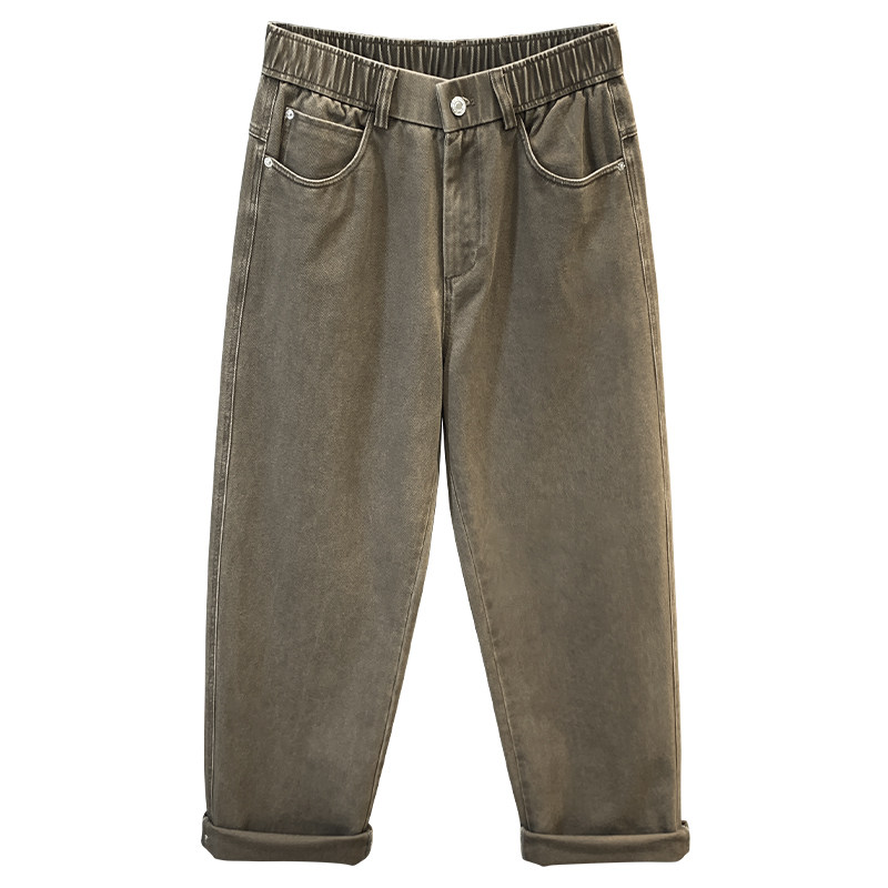 高端斜纹复古精梳纯棉加绒休闲裤男士2025新款宽松直筒裤男工装裤,淘宝优惠券,粉丝福利购,淘宝优惠卷