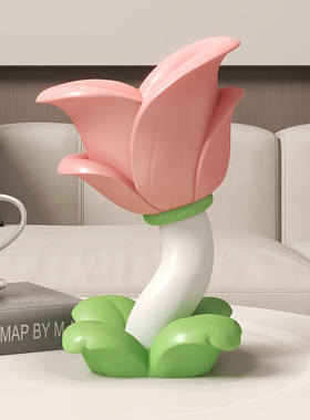 高级感奶油风花朵钥匙收纳玄关摆件置物架家居入户装饰品乔迁礼品