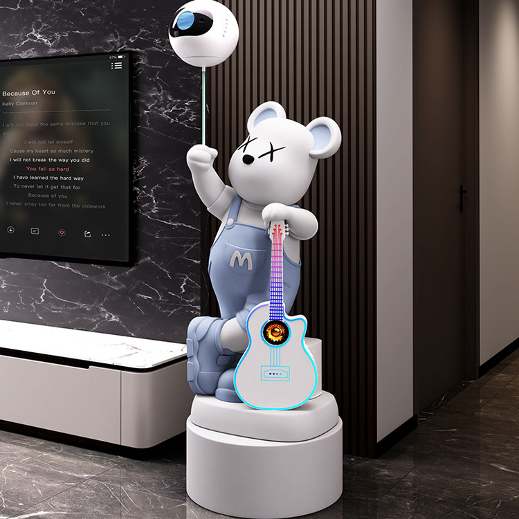 卡通小熊落地蓝牙存钱罐摆件客厅装饰品简约吉他气球造型家居布置,淘宝优惠券,粉丝福利购,淘宝优惠卷