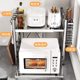 Stainless steel kitchen microwave oven telescopic storage rack