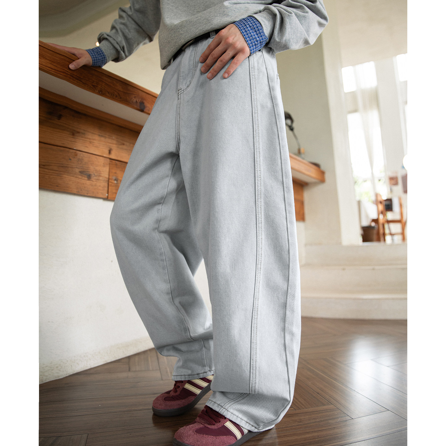 OFF-UP潮牌休闲裤美式复古工装裤男装宽松直筒裤通勤日常百搭垂感,淘宝优惠券,粉丝福利购,淘宝优惠卷