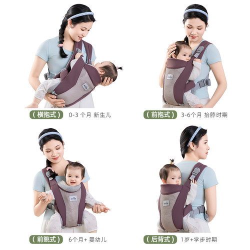婴儿背带多功能前抱式外出宝宝抱娃神器前后两用背带四季透气轻便 - 图2