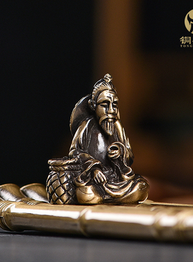 江雪渔翁纯铜线香炉寒江孤影铜炉