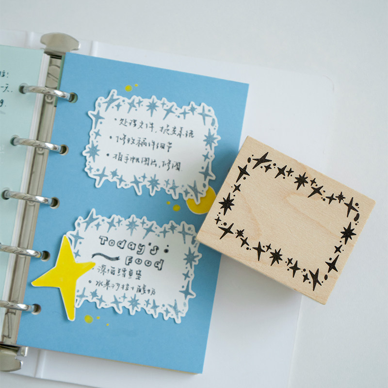 白日几何正品英文星期兔绵绵系列木头标签印章one week星星系列星期印章单枚套组 手帐记录可爱印章手帐日期,淘宝优惠券,粉丝福利购,淘宝优惠卷