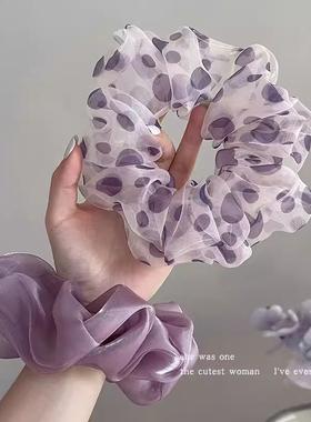 紫色波点~低调又复古时髦发饰
