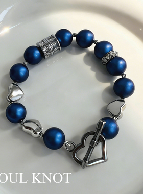 SOUL KNOT特定定制进口人造珍珠红绿蓝粉复古风珍珠手链高级感女