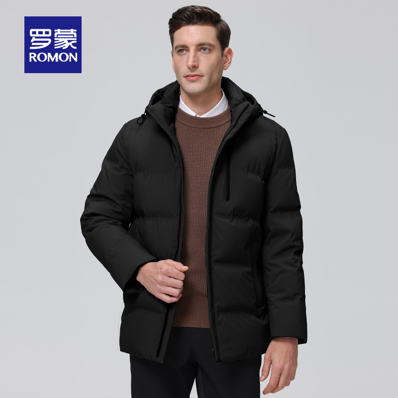 【鹅绒】罗蒙男士羽绒服冬季2024新款商务休闲中年爸爸装冬装外套