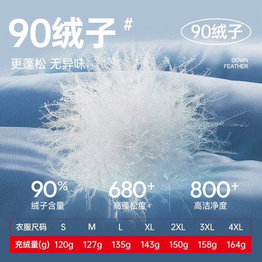 High Puff 90 Duck Down Spare Ribs Lightweight Down Jacket Winter for Men and Women