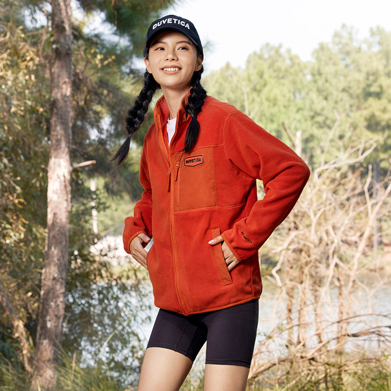 DUVETICA 春夏户外男女情侣款抓绒口袋卫衣长袖外套运动VXTRB0336,淘宝优惠券,粉丝福利购,淘宝优惠卷