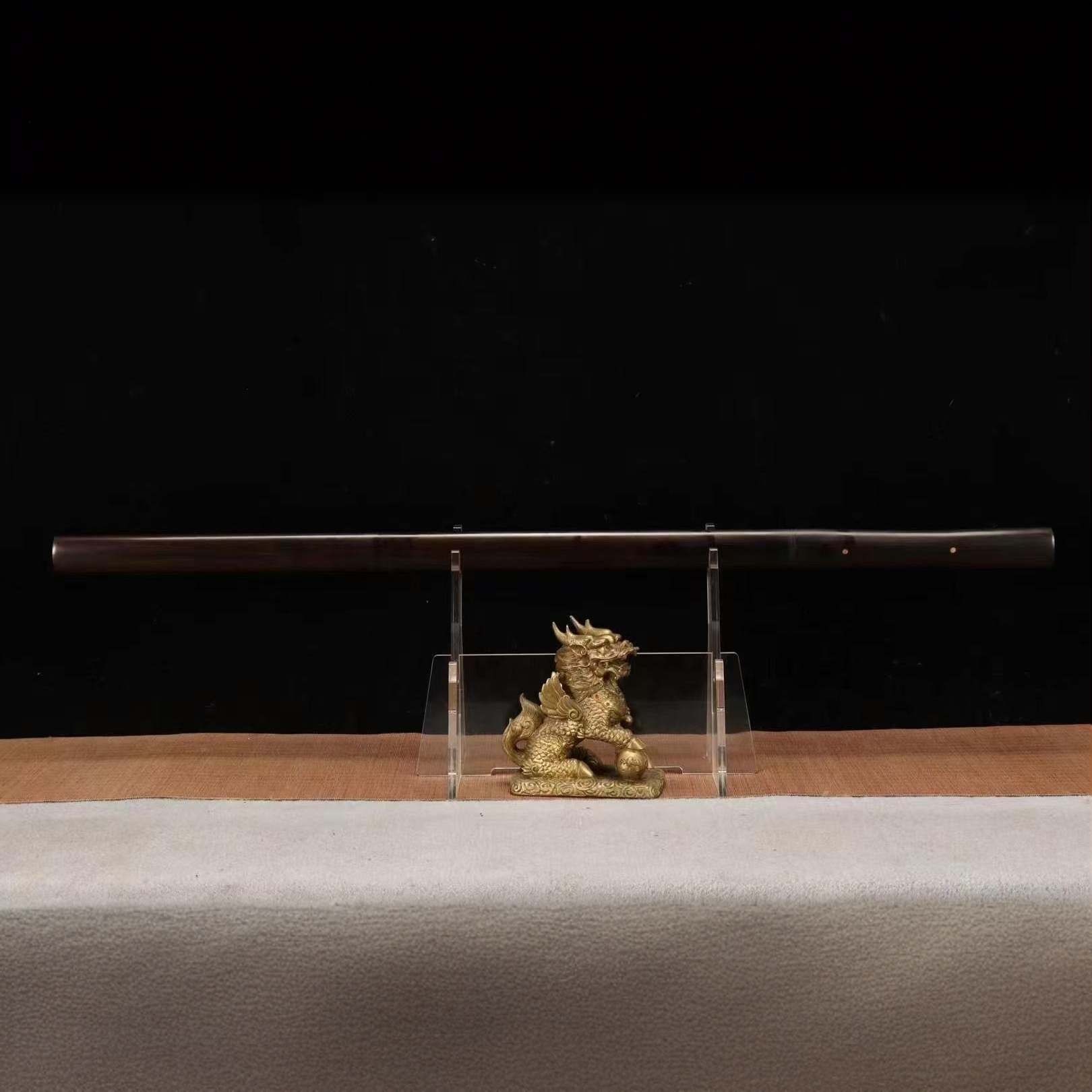 素棍唐刀千层刚夹钢黑檀木座头市素装唐横刀刀剑冷兵器防身未开刃 - 图0