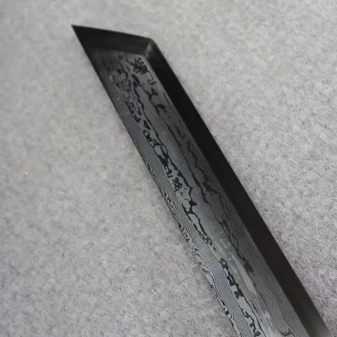 素棍唐刀千层刚夹钢黑檀木座头市素装唐横刀刀剑冷兵器防身未开刃 - 图3